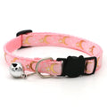 Gold Stars and Moon Cat Collar with Reflective Buckle