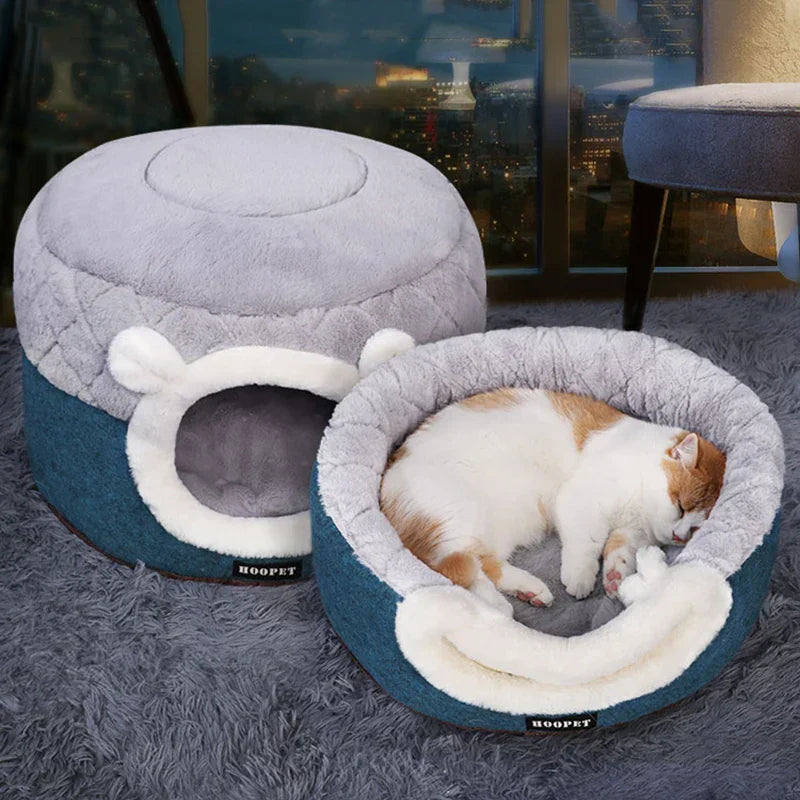 HOOPET Cat Bed House Plush Winter Sleeping Mat