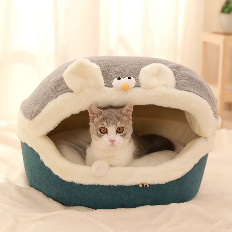 HOOPET Cat Bed House Plush Winter Sleeping Mat