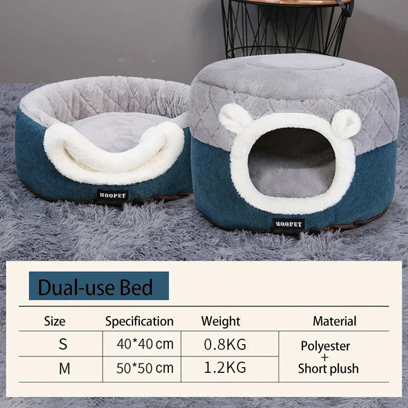 HOOPET Cat Bed House Plush Winter Sleeping Mat