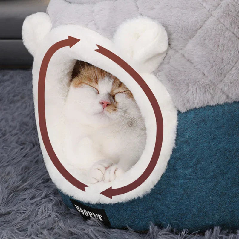 HOOPET Cat Bed House Plush Winter Sleeping Mat