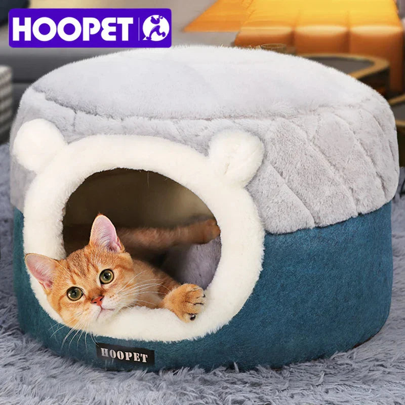 HOOPET Cat Bed House Plush Winter Sleeping Mat