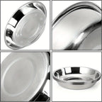 Stainless Steel Cat Food Bowls - Shallow Wide Plates