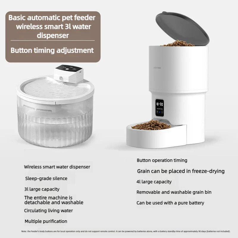 Automatic Pet Feeder 4L with Stainless Steel Bowl