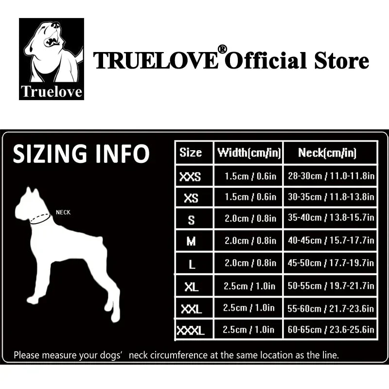 Truelove Reflective Nylon Dog Collar - Adjustable & Padded
