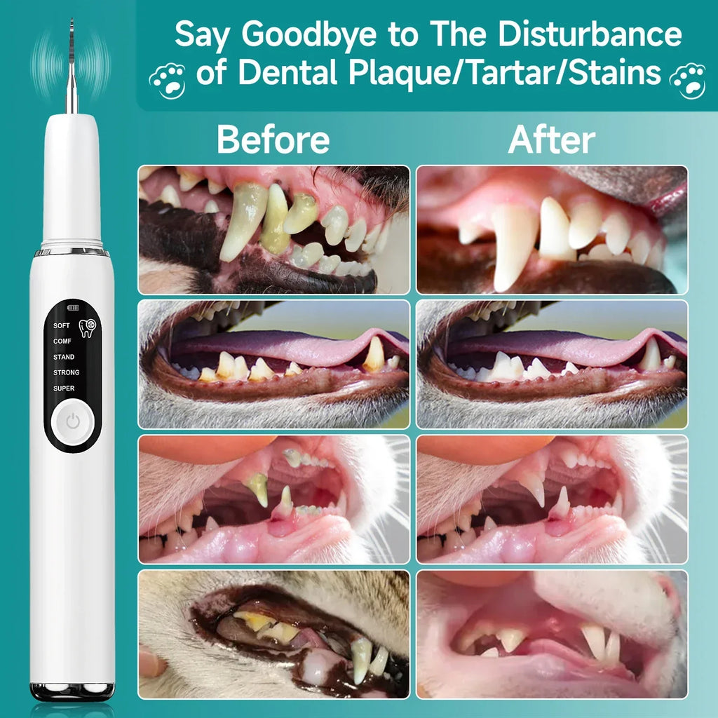 Ultrasonic Dog Tooth Cleaner with LED Light