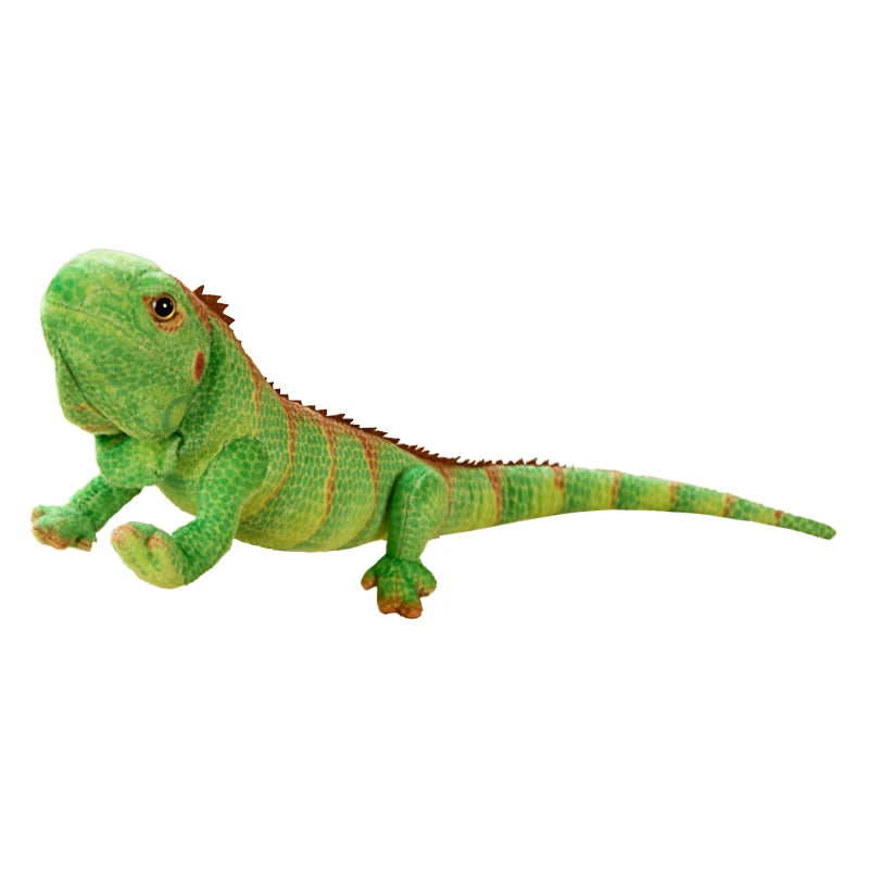 Lifelike Green / Brown Iguana Lizard Figurine Model Cute Reptile Lizard Plush Toys Simulation Animal Stuffed Doll Boys Gifts