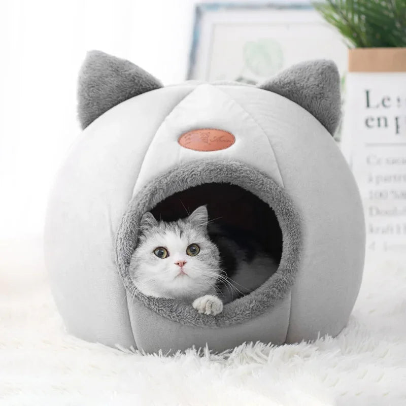 Cozy Cave Cat Bed - Indoor Deep Sleep Nest for Pets