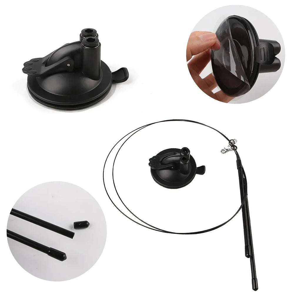 Cat Teasing Stick Set with Strong Suction Cup and Bell