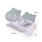 Transparent Tilted Cat Bowl - Splash-Proof Plastic Design