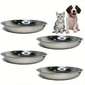 Stainless Steel Cat Food Bowls - Shallow Wide Plates