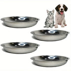 Stainless Steel Cat Food Bowls - Shallow Wide Plates