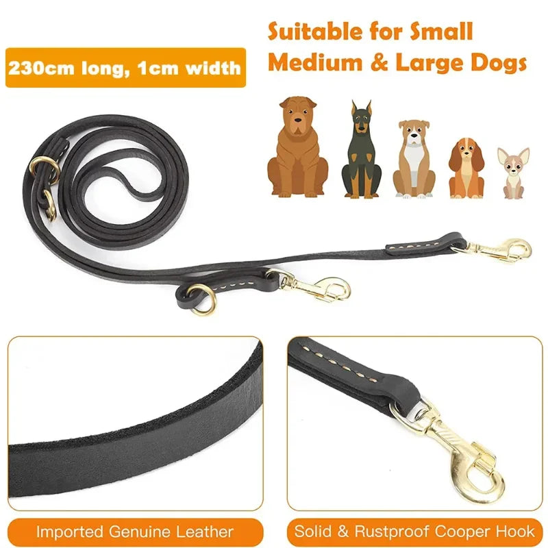 Leather Hands Free Adjustable Service Dog Leash