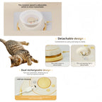 USB Rechargeable Cat Teaser Toy with Rotating Feathers