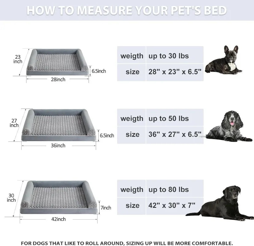 Orthopedic Foam Dog Bed with Removable Cover 36" x 27"