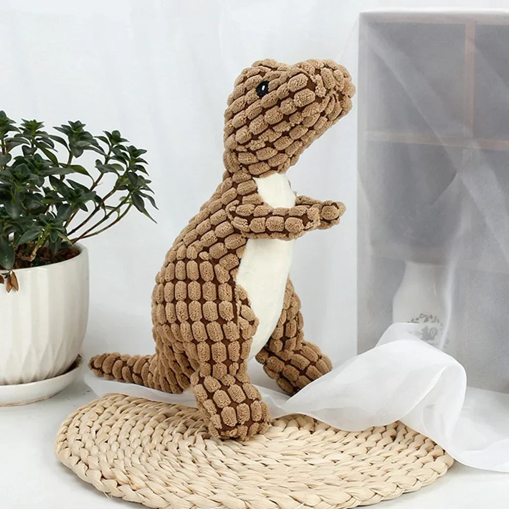 Plush Chew Toys for Small Dogs - Fleece Dinosaur