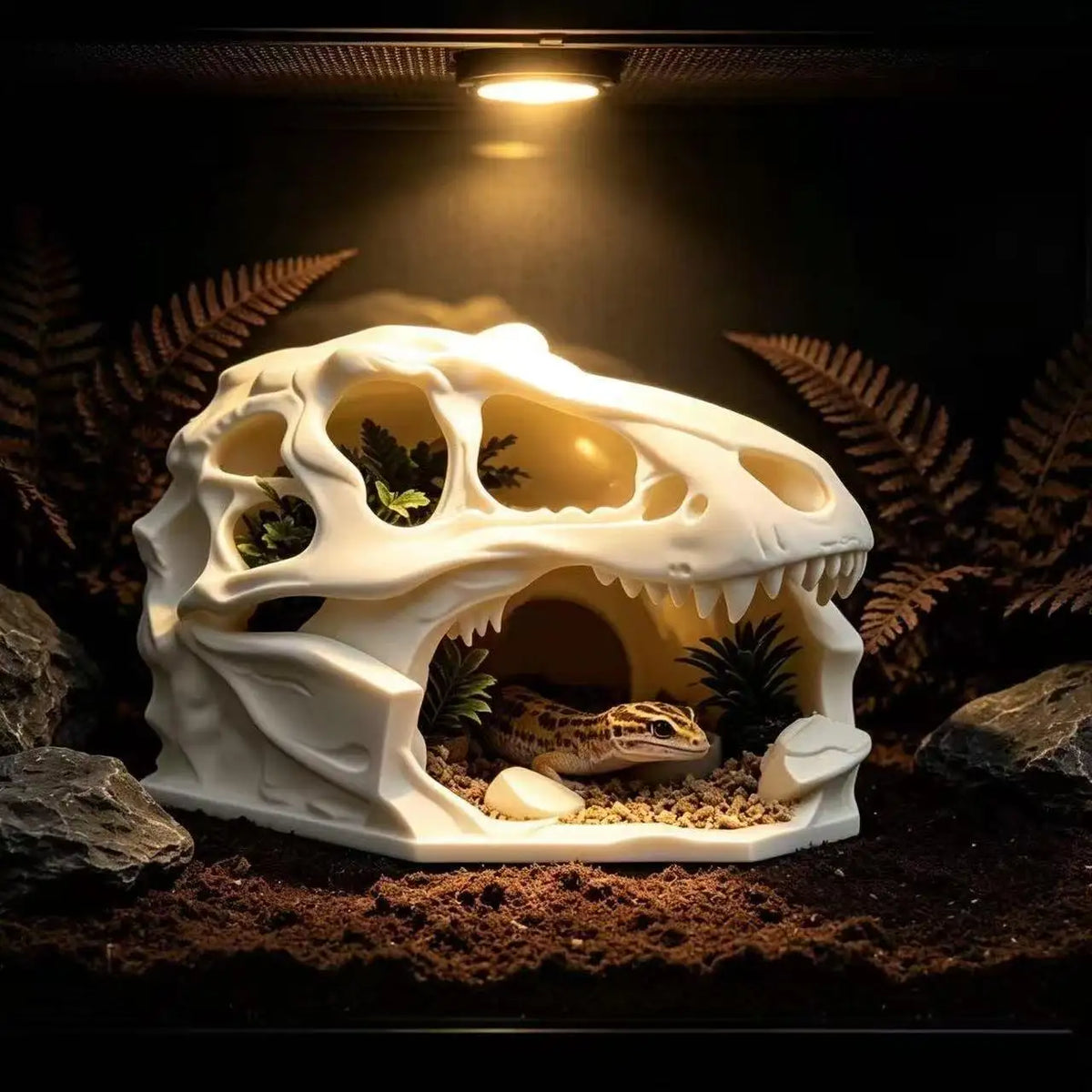 Reptile Cave Hideout Shelter Climbing Pet House Aquarium Tank Landscape Fish Tank Decor for Lizard Snake Tortoise Small Fish