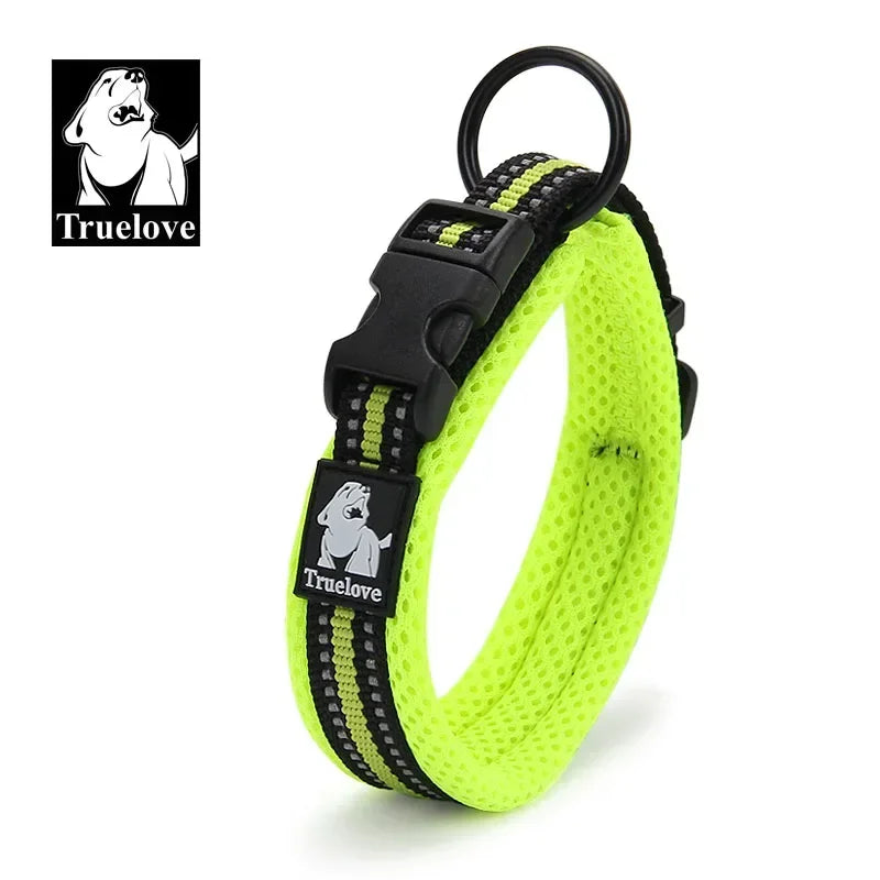 Truelove Reflective Nylon Dog Collar - Adjustable & Padded