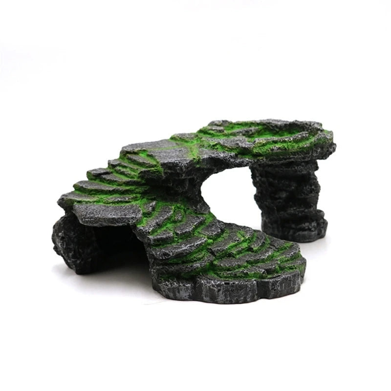 Rock Hideout Habitat Decoration Non Toxic Resin Realistic Cave for Pocket Pets Small Amphibians Spiders Iguanas