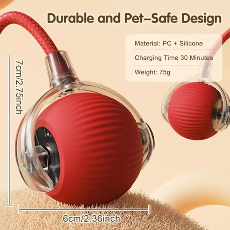 Interactive Plastic Cat Ball Toy with Obstacle Avoidance