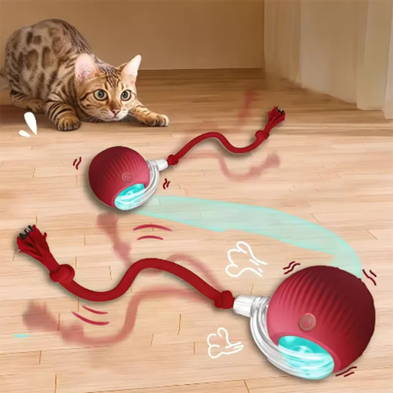Interactive Plastic Cat Ball Toy with Obstacle Avoidance