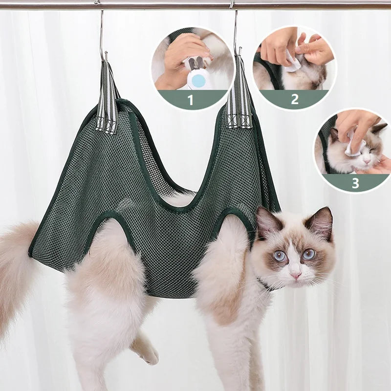 Grooming Hammock for Cats - Polyester Nail Cutting Bag