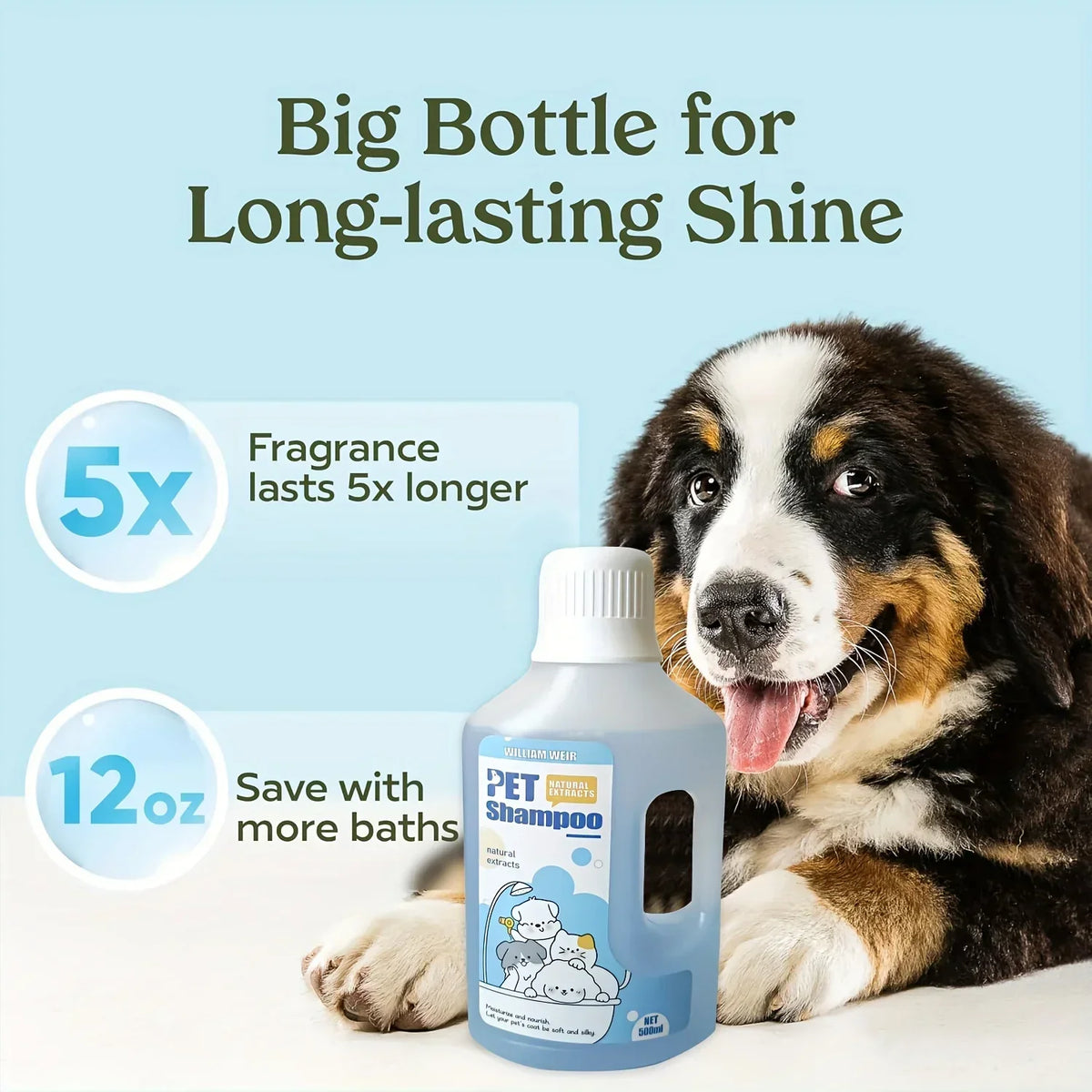 Pet Bath Gel for Cats and Dogs - 500ml Gentle Formula