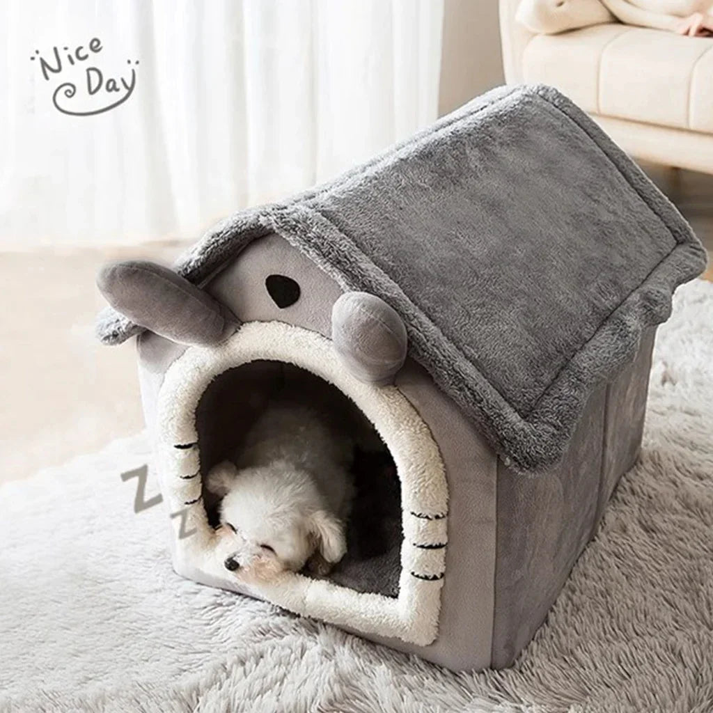 Cartoon House for Dogs and Cats - Cotton Pet Bed