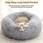 Plush Round Cat Dog Bed - Warm & Washable