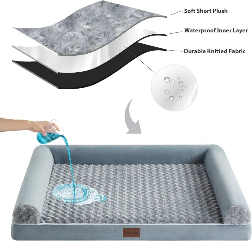 Orthopedic Foam Dog Bed with Removable Cover 36" x 27"