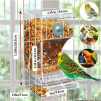 Transparent Acrylic Bird Feeder, Spill-Proof Seed Dispenser for All Birds, Battery-Free, Easy-Clean Outdoor