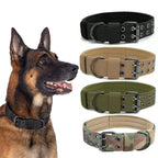 Durable Nylon Tactical Dog Collar for Medium Large Dogs