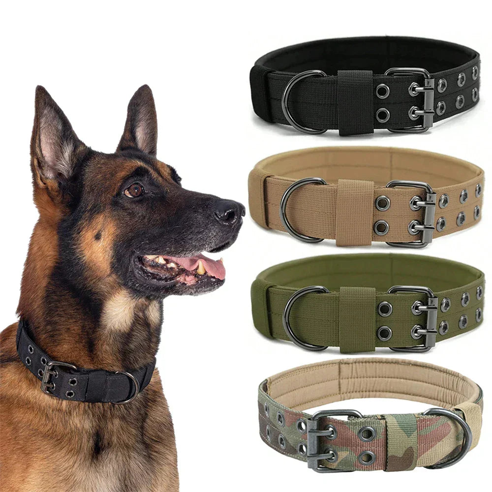 Durable Nylon Tactical Dog Collar for Medium Large Dogs