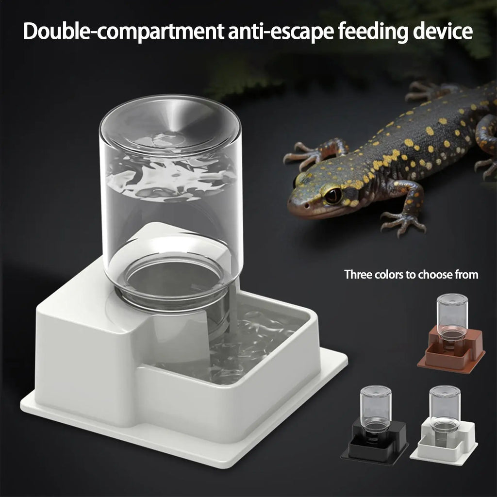 Automatic Reptile Feeder Reptile Automatic Dish Tortoise Water Dish Gecko Drink Dispenser for Lizard Chameleon Snake Frog Hermit