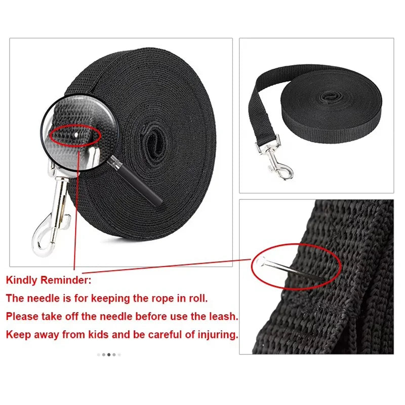 Nylon Extra Long Dog Leash for Training and Outdoor Use