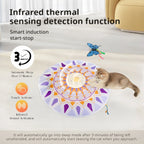 USB Rechargeable Cat Teaser Toy with Rotating Feathers