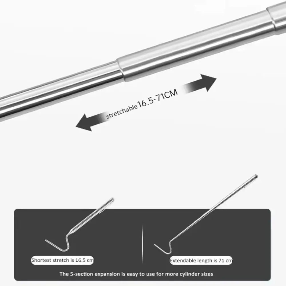 Portable Adjustable Snake Hook Stainless Steel Retractable Reptile Catcher Long Handle Non Slip Grip Snake Catching Tool Outdoor