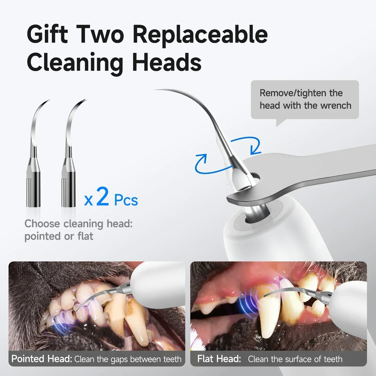 Ultrasonic Dog Teeth Cleaner Waterproof IPX6 Rechargeable