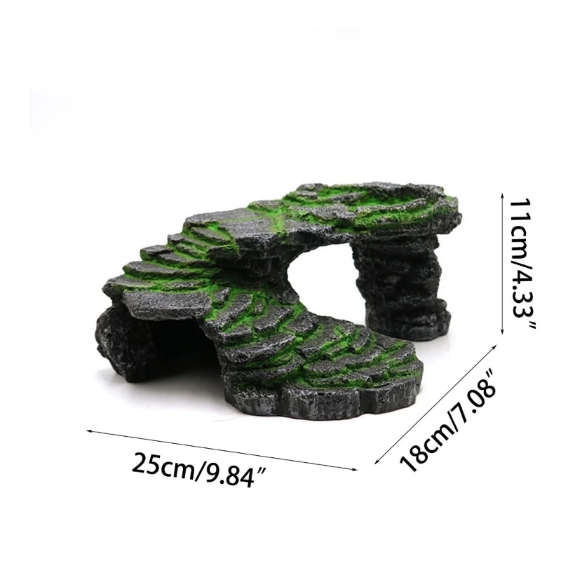 Rock Hideout Habitat Decoration Non Toxic Resin Realistic Cave for Pocket Pets Small Amphibians Spiders Iguanas