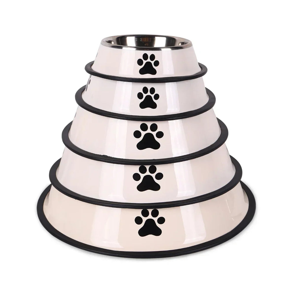 Stainless Steel Dog Cat Bowls - Non-Slip Feeder Set