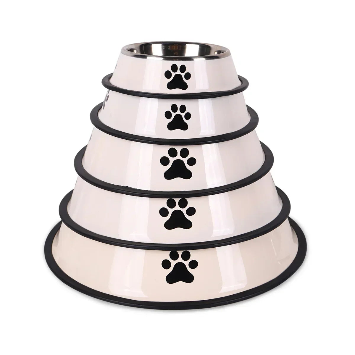 Stainless Steel Dog Cat Bowls - Non-Slip Feeder Set