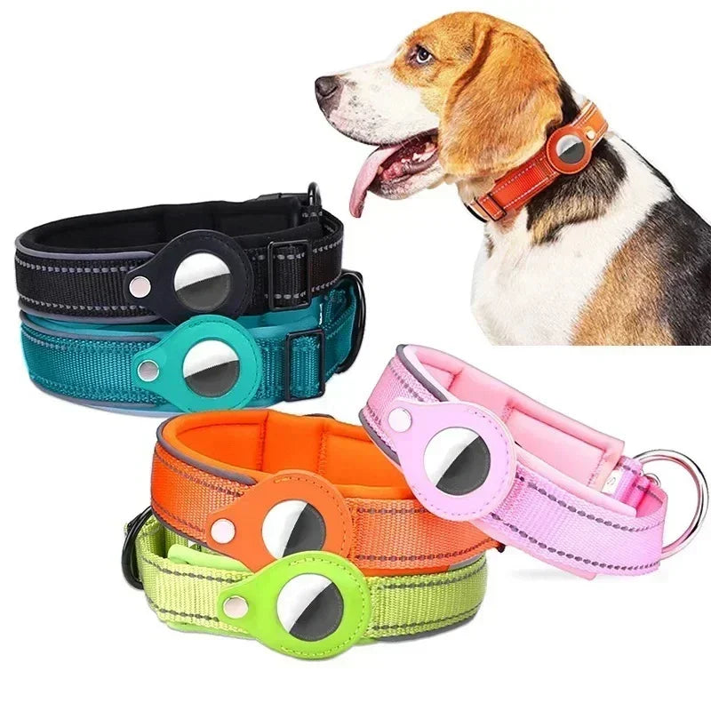 Waterproof Airtag Dog Collar for Large Dogs - Reflective