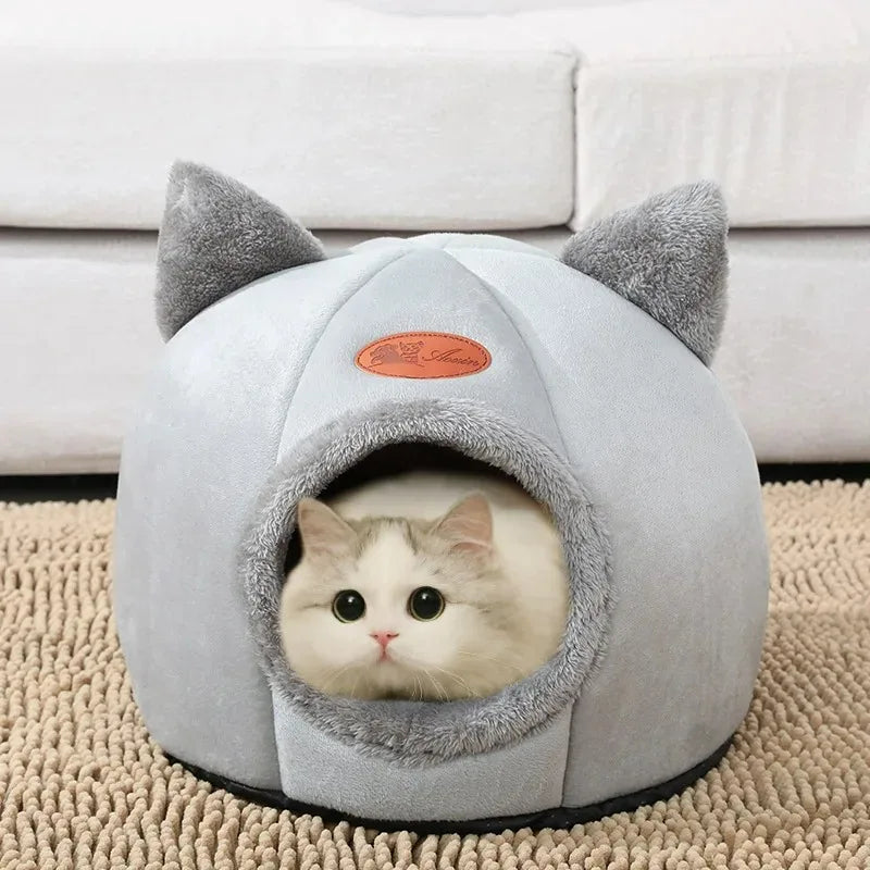 Cozy Cave Cat Bed - Indoor Deep Sleep Nest for Pets