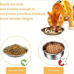 Stainless Steel Cat Food Bowls - Shallow Wide Plates