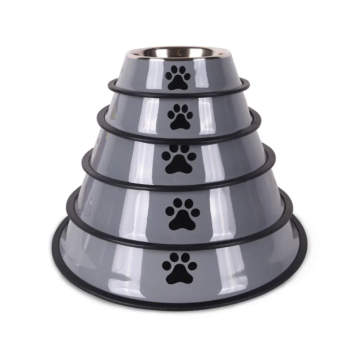 Stainless Steel Dog Cat Bowls - Non-Slip Feeder Set