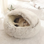 Soft Plush Round Cat Bed for Small Dogs - 40cm
