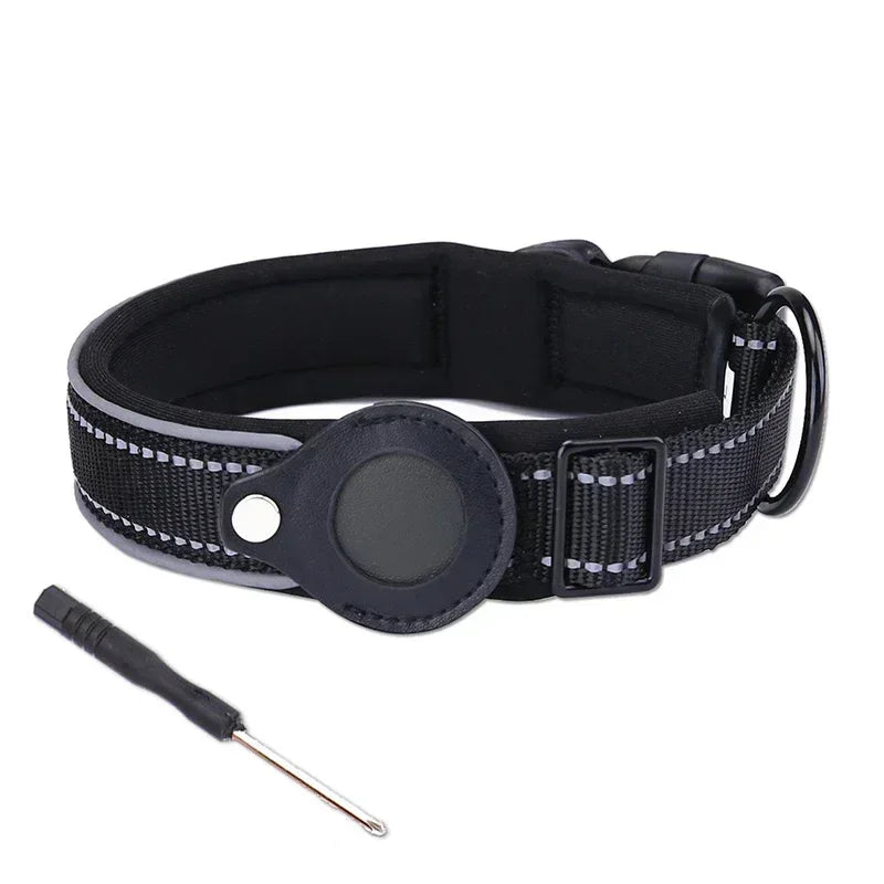 Waterproof Airtag Dog Collar for Large Dogs - Reflective