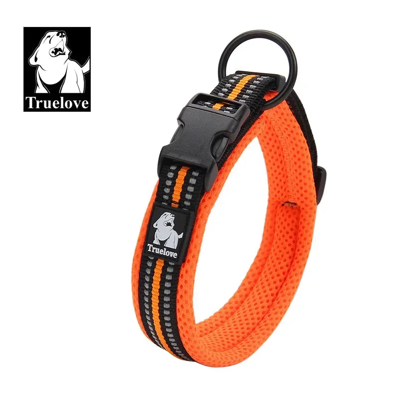 Truelove Reflective Nylon Dog Collar - Adjustable & Padded