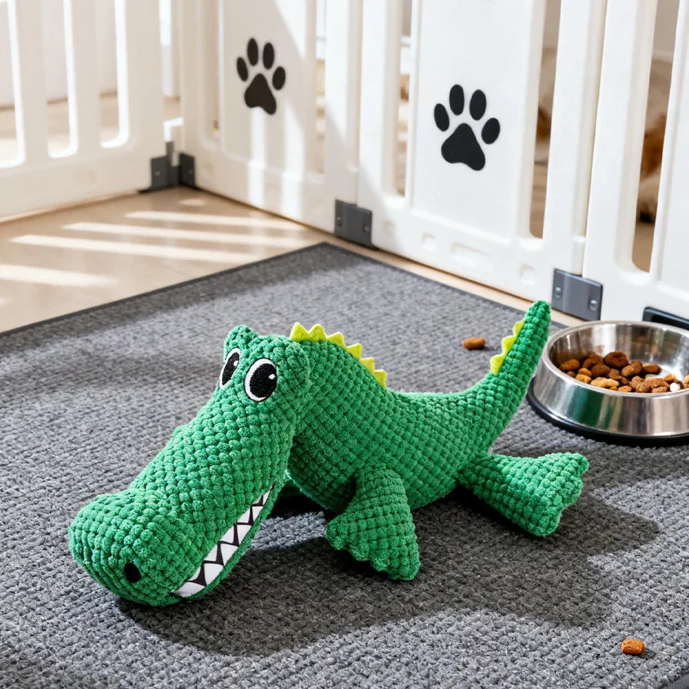 Dinosaur Plush Interactive Dog Toy with Sound