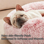 Plush Round Cat Dog Bed - Warm & Washable